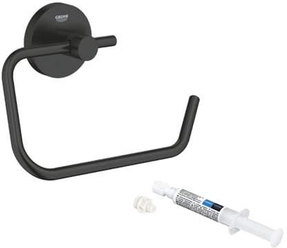 GROHE Dérouleur de Papier Mural WC Start Noir Mat + Colle QuickGlue