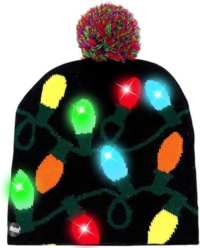 Weihnachtsmütze Led, Weihnachtsmütze, Weihnachtsmützen, Weihnachtsmütze Mit Licht, Led Weihnachtsmütze, Mütze Mit Led Licht, Weihnachtsmütze (A