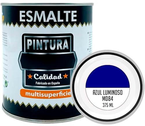 Tradineur - Bote de Pintura Esmalte - Fabricado en España - Ideal para Cualquier Superficie, Madera, Plástico, Cristal o Cemento - Capacidad de 375 ML - Azul Marino (M098)