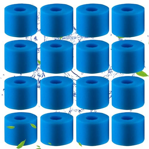 ZFTCN Poolfilter aus Schaumstoff, Filter für Intex Typ S1, Schaumstofffilter für Spa, Pool, wiederverwendbar und waschbar, Filterschwamm Typ S1 (16 Stück)