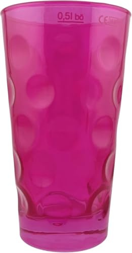 Pink Farbiges Dubbeglas 0,5 L (ganz gefärbt) Bunte Dubbegläser aus der Pfalz für Weinschorle, Schorleglas, Weinglas (Dubbeglas-Shop)