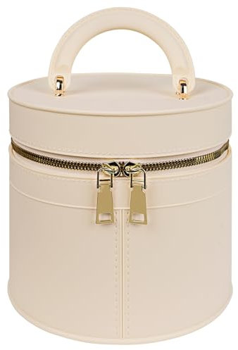 Linkidea Round Insulated Lunch Box, Hard Shell Waterproof Lunch Storage Box with Hand Strap, 20 oz Compatible with Crock Pot, White