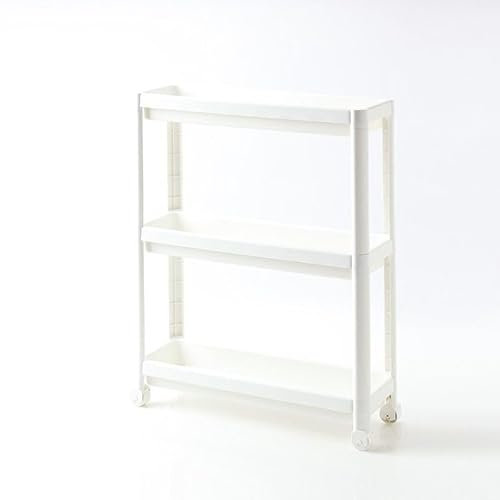 Generisch Küchenwagen mit 3 Ebenen – Rollwagen Nischenregal auf Rollen – Platzsparendes Küchenregal & Badregal – Servierwagen für Küche, Büro, Bad – 54×18×71 cm Weiß