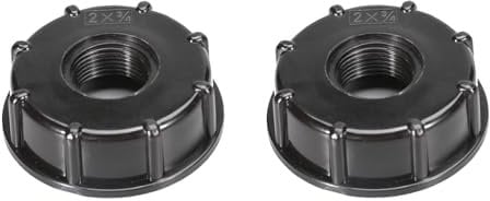 2 Pezzi Tappo Adattatore IBC 3/4'' IBC Adattatore per Serbatoio di Acqua S60X6 Filettatura Interna Connettore per Serbatoio dell'Acqua IBC Raccordo in Plastica per 1000 L(Nero)