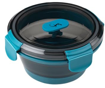 Lurch Frischhaltebox Silikon 400 ml rund Petrol – Faltbar und Auslaufsicher - Lunchbox für unterwegs, Grün