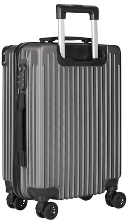 yonsly® Koffer Suitcase XL Dunkelgrau, Trolley Reisekoffer, Rollkoffer Handgepäck mit 4 Rollen 360°, ABS Hartschalen, Sicherheitsschloss, Weicher Gummigriff, 210D-Futter