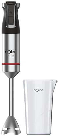 Solac - Batidora de Mano 1500W, 20 Velocidades, Turbo, 4 Cuchillas Inox