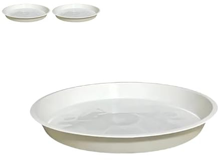 Vokenforu 2 Pieces White Plant Saucers 25CM Round Plant Pot Trays Flower Pot Saucers for Balcony,Garden,Indoor,Outdoor