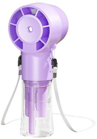 Euyehn Ventilateur Portable,USB 12000 RPM Ventilateur de Cou Personnel | de Nuque Rechargeable USB Portable avec Pulvérisation d'Eau pour Voyage et