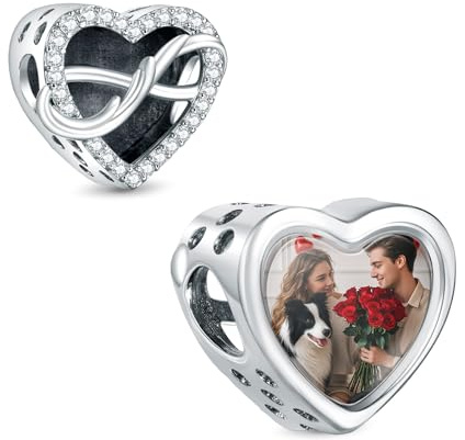 LaMenars Personnalisé Photo Charme Famille Maman SœUr Fille Tortue Empreintes Amour CœUr Chanceux Carré Rond 925 En Argent Sterling Pendentifs Ajuster Bracelets/Collier Perle Bijoux Pour Les Femmes