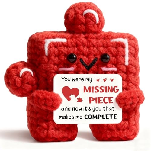 Sayregifty Valentinstagsgeschenke für sie, handgefertigtes Häkel-Puzzleteil, Plüsch, niedlich, romantisch, I Love You, Jahrestag, bedeutungsvolle Valentinstagsgeschenke für Ihre Freundin, Ehefrau