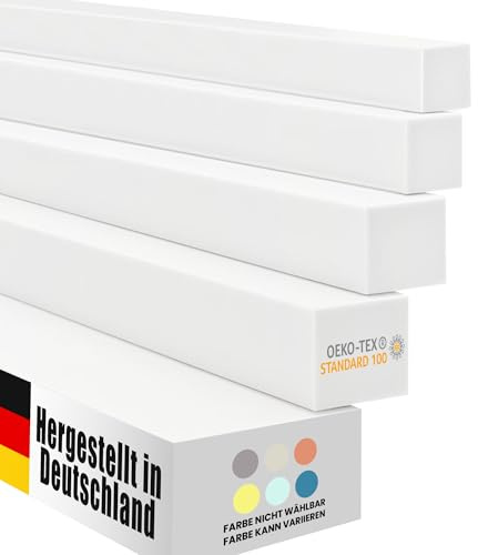 Matratzenverlängerung & Matratzenverbreiterung – Schaumstoffstreifen zum Ausgleich von Bettspalten, flexibler Schaumstoffzuschnitt für Einzel- und Doppelbetten, Made in Germany (10x15x200cm, RG 25/44)