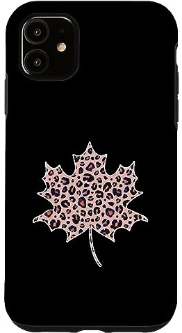 Léopard Feuille d'érable Automne Arbre Feuilles Automne Saison Femme Fille Coque pour iPhone 11