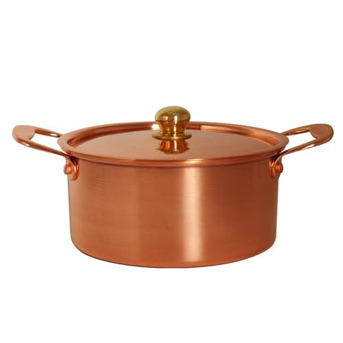 Reiner Kupfertopf Kupfer-Hot Pot, Kochtopf, Kupfer, Heißer Topf, Kupfer, Schmortopf mit Deckel, für Picknick, Herd, Haushalt, Kochen zu Hause
