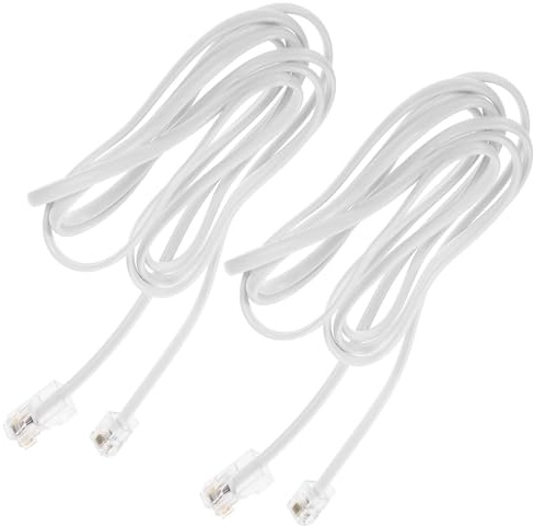 ELAYARD 2 Stück Rj45-zu-rj11-konverter aus Pvc und Kupfer Weiß | Stabile Kontakte, Fester Anschluss, Plug And Play, Büro und Zuhause, Einfache Elegante Ausführung