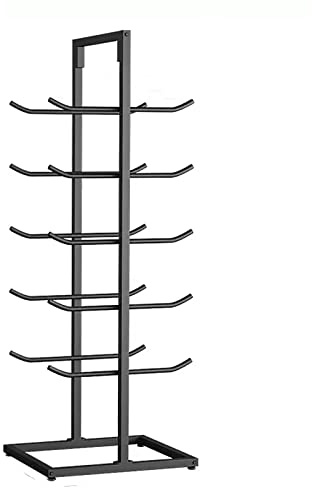 AYCDL Commercial Black Vertical Yoga Mat Holder Storage Organizer, 51inch Tall Heavy Duty Iron Foam Roller Display Stand, Gym Workout Room, 2-sided 5 Layer