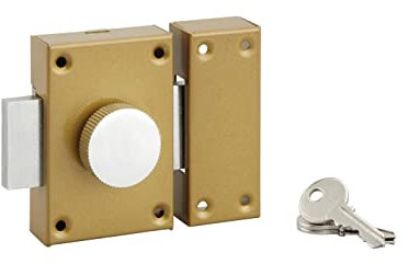 Serruprix - Verrou Cambré à Bouton et Cylindre Ø25x40mm 3 Clés