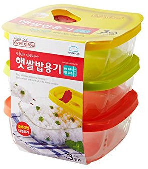 Lock&Lock Ofenglas-Aufbewahrungsbehälter für Gefrierschrank, 3 Stück