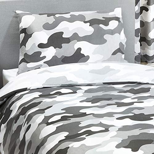 Price Right Home Graue Armee-Tarnung Reversible Einzelbettbezug und Kissenbezug-Set