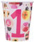 Unique Party 73326 - 9oz Ladybug 1st Birthday Paper Cups, Pack of 8, Pink