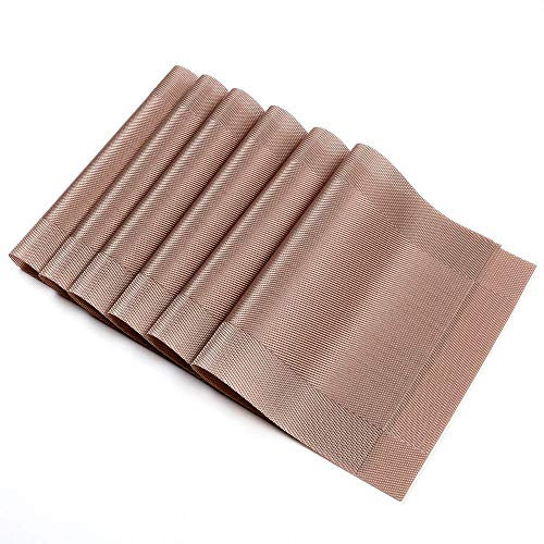 EXCO Tischsets, Platzset 6er Set rutschfest Abwaschbar PVC Platzdeckchen Abgrifffeste Hitzebeständig Platzdeckchen für Zuhause Restaurant Speisetisch…