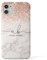 Tirita Personalised Phone Case for iPhone 11 Pro Max – Hard Case or Cover With Custom Name or Initials – Cute Personalised Gift for Women or Girls [29. Marble Rose Gold Sequins]