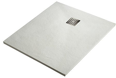 Piatto doccia in Resina Sintextone Mod. Pacifico, Larghezza 70 cm (80x70, Ral 9003 Bianco)