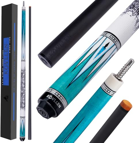 KONLLEN Billardqueue aus Carbonfaser, 147cm, professionelles Billardqueue für Erwachsene, Vollcarbon-Technologie, geringe Ablenkung, 12.5 mm Spitze (leicht zu kontrollieren, Pro Taper, ultraweich)