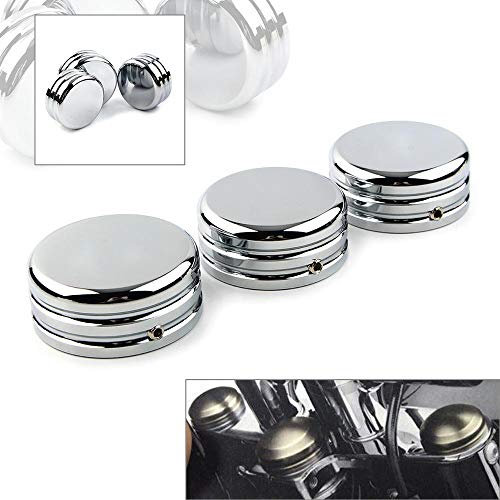Three T Copri-forcella superiore per moto, tappi di protezione per Sportster 883 Iron Low XL883L 1986-2017, cromati