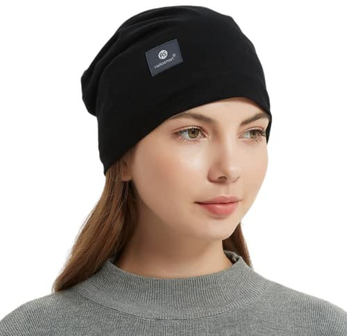 Radia Smart® EMF Schutz-Slouch-Mütze, 5G Strahlenschutz, RF-Abschirmung, WiFi-Strahlenschutz, Kopfmantel, schwarz, Large
