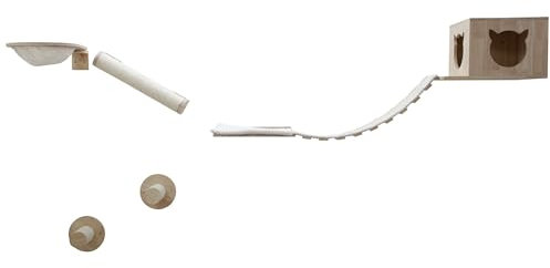 Kerbl Kletterwand Anden (7-teilig, Farbe weiß, max. Belastbarkeit 6 kg, individuelle Montage, aus Massivholz) 81611
