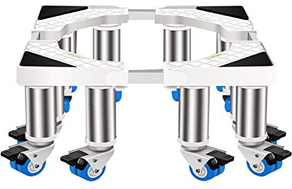 Freestanding Fridge Freezer Trolley Height 35cm/13.7in Fridge Freezer wheels Adjustable Side-by-side Fridge Freezer Stand Base Double Door Wine Cooler Base Tray 12 Wheels (65-85cm)