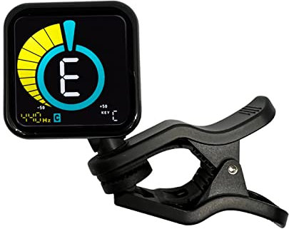 KLIQ UberTuner-Max - Rechargable Professional Clip-On Tuner for All Instruments -with Ocatve Indicator (multi-key modes) - dedicated Guitar, Ukulele, Violin, Bass & Chromatic Tuning Modes