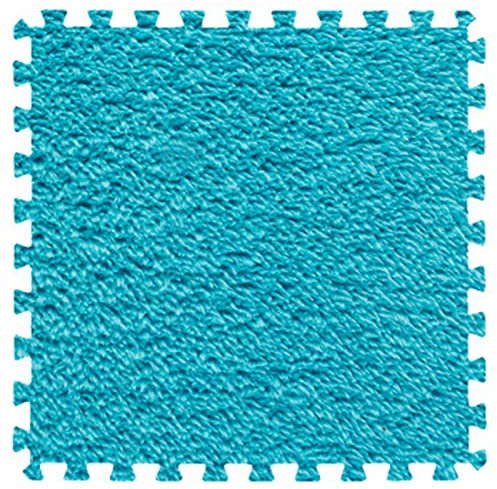 12 Stück Ineinandergreifende Teppichfliesen, Plüsch-Puzzle-Schaumstoff-Bodenmatte, 30,5 X 30,5 cm Plüsch-Teppich, Flauschiger Kletter-Plüsch-Teppich Für Schlafzimmer,Blau,30X30X1cm
