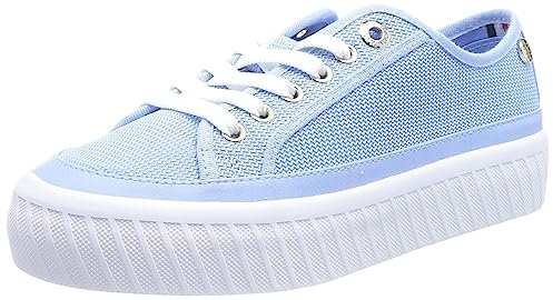 Tommy Hilfiger Mujer Vulcanized Sneaker Zapatillas, Azul (Vessel Blue), 41 EU