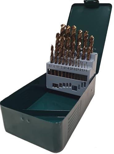 PROFFI Bohrer Set - 1.0-13.0 mm 25 Stück M35 HSS Cobalt Bohrer für Gehärteten Stahl – HSSCo5% RTi - Ideal als Metallbohrer Bohrer Edelstahl und Baustahl Gusseisen Karbon Plastik und Holz