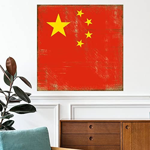 Wandaufkleber mit chinesischer Nationalflagge China, patriotisches Wandbild, Landstadt, Souvenir, Wandkunst, abnehmbares Poster, Vinyl-Aufkleber, Wanddekoration für Schlafzimmer, Wohnzimmer,