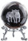 ZEERSHEE Boule de cristal de loup de 60 mm avec support en verre 3D gravé au laser, cadeaux pour les amoureux des loups, décoration décorative pour la maison et le bureau