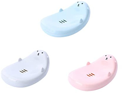 Cabilock 3stücke Cartoon Seifenschale Abtropfende Seifenbox Für Badezimmer Wasserdichter Seifenhalter Für Zuhause Und Hotel Bunte Farben Zufällige Auswahl