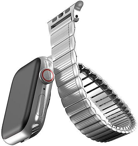 Cinturino per Apple Watch Ultra 49mm, Acciaio Inox Cinturino per iwatch Cinturino 46mm 45mm 44mm 42mm, 41mm 40mm 38mm Elastico Estensibile Metallo Cinturino per Ultra 2 Series 10 9 8 7 6 SE 5 4 3 2 1