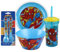 Spiderman 5-Piece Kids Tableware Set – Reusable Tumbler, Plate, Bowl, and 2-Piece Cutlery Set, BPA Free, Fun Mealtime Set for Toddlers, Plastic Tableware for Kids 4+