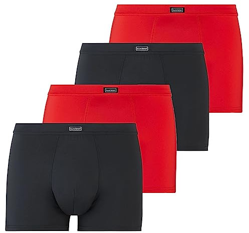 bruno banani - Micro Simply - Short - 4er Pack (M Rot/Schwarz)