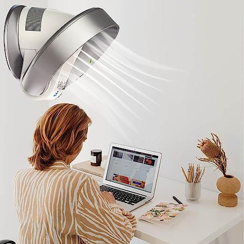 Lnder Bladeless Wall Mount Fan Desk Cooling Fan Bladeless Fans For Bedroom Quiet Cooling Powerful Wind Black White -12inch (Color : Cream)