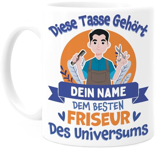 Tassenliebling® Personalisierte Friseur Tasse - Bester Friseur Des Universums - Beidseitiger Druck - Geschenk Zur Geschäftseröffnung - Frisör
