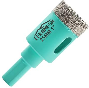 LEKOMESH Scie Cloche Carrelage 25mm - Foret Diamant Carrelage avec Tige Triangulaire pour Porcelaine Céramique Granit Marbre Pierre