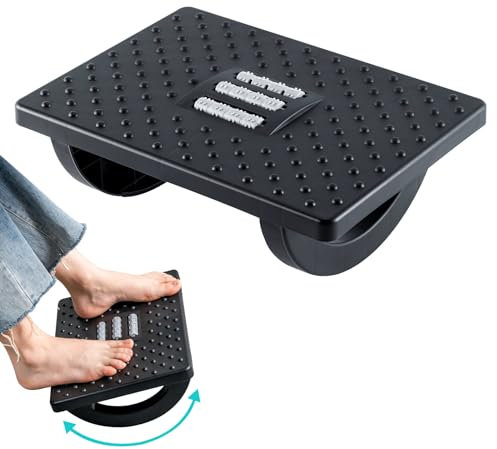 VFANDV Fußstütze Schreibtisch, Halbkreisförmiges Schwenkpedal Schreibtisch-Füßstütze mit Massagefunktion 6 Höhenverstellbar Fußbank, Ergonomischer Fußschemel Rutschfest Footrest für Büro und Zuhause