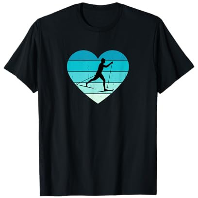 Wintersport Ski laufen Skiurlaub Ich liebe Ski Langlauf T-Shirt