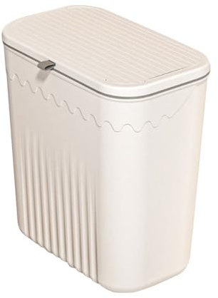 JAWSEU Poubelle Suspendue avec Couvercle 13x27x29cm en Plastique pour Cuisine, Voiture, Placard et Salle de Bain