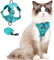 Katzengeschirr mit Leinen katzenleine Set, Katzengeschirr Ausbruchsicher Verstellbare Kätzchenweste mit Leine für kleine Katzen, Katzennetzjacke mit Reflektorstreifen (S Grün)