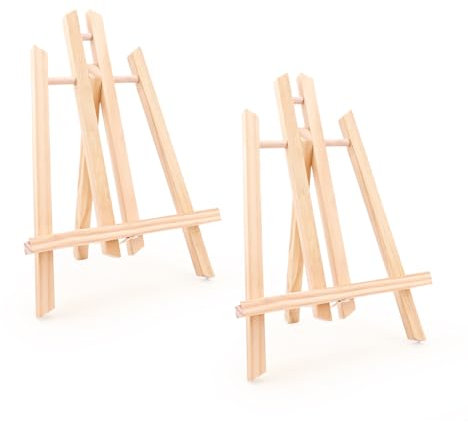2 Mini cavalletto in legno piccolo cavalletto per immagini da tavolo, cavalletto per la pittura da tavolo, supporto per la pittura su tela per adulti (Art Deco)